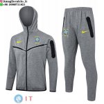 Giacca Felpa Cappuccio Set Completo Brasile 2024 Grigio Giacca Felpa Cappuccio Set Completo Brasile 2024 Grigio