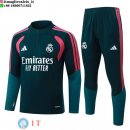 Tuta da Allenamento Bambino Real Madrid Mezza Cerniera 26-27 Verde Navy Rosa