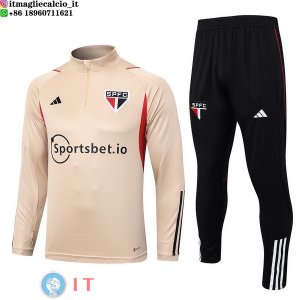 Felpa Da Allenamento Set Completo Sao Paulo 2023/2024 Giallo Nero I Bianco