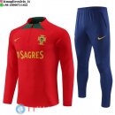 Felpa Da Allenamento Set Completo Portogallo 2023 Rosso Blu Navy