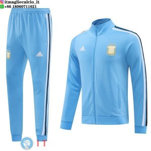 Giacca Set Completo Lunga Zip Argentina 2024 Blu