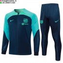 Giacca Set Completo Lunga Zip Bambino Set Completo Barcellona 23-24 Blu Navy Verde