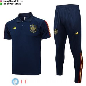 POLO Maglia Set Completo Spagna 2022/2023 Blu Navy