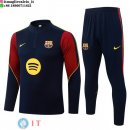 Tuta da Allenamento Bambino Barcellona Mezza Cerniera 26-27 Blu Navy Rosso