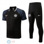 POLO Maglia Set Completo Inter Milan 2022/2023 Nero Grigio