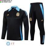 Felpa Da Allenamento Set Completo Argentina 2024 Nero Blu Felpa Da Allenamento Set Completo Argentina 2024 Nero Blu