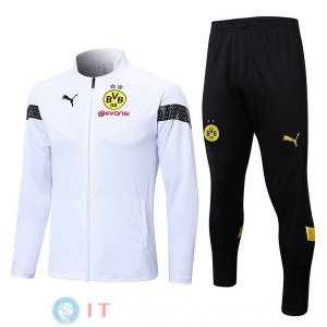 Giacca Set Completo Lunga Zip Borussia Dortmund 22-23 Bianco Nero