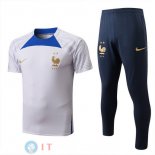 Formazione Set Completo Maglia Francia 2022 Bianco I Blu