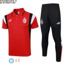 POLO Maglia Set Completo AC Milan 2023/2024 Rosso Bianco Nero