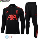 Felpa Da Allenamento Bambino Set Completo Liverpool 25-26 Nero Rosso Felpa Da Allenamento Bambino Set Completo Liverpool 25-26 Nero Rosso