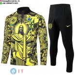 Felpa Da Allenamento Set Completo Brasile 2024 Giallo Nero