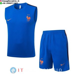 Senza Maniche Set Completo Maglia Francia 2026 Blu