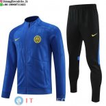 Giacca Set Completo Lunga Zip Inter Milan 23-24 Blu Nero