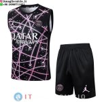Senza Maniche Set Completo Maglia Paris Saint Germain 2025/2026 Nero Rosa