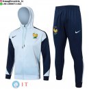 Giacca con Cappuccio e Zip Completa e Pantaloni Francia 2025 Blu