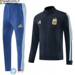 Giacca Full Zip e Pantaloni Allenamento Argentina 2026 Grigio Blu Giacca Full Zip e Pantaloni Allenamento Argentina 2026 Grigio Blu