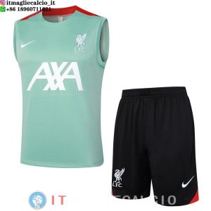 Senza Maniche Set Completo Maglia Liverpool 2024/2025 Verde Nero