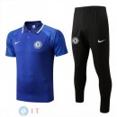 POLO Maglia Set Completo Chelsea 2022/2023 Blu I Nero