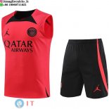 Senza Maniche Set Completo Maglia Paris Saint Germain 2023/2024 Rosso Nero