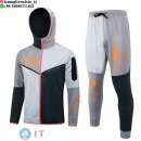 Giacca Felpa Cappuccio Set Completo Nike 2023 Grigio Verde
