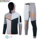 Giacca Felpa Cappuccio Set Completo Nike 2023 Grigio Verde