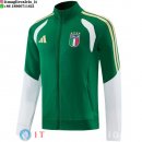 Giacca Lunga Zip Italia 2026 Verde I Bianco