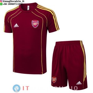 Formazione Set Completo Maglia Arsenal 2025/2026 Borgogna Giallo