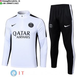 Felpa Da Allenamento Set Completo PSG 23-24 Bianco Nero