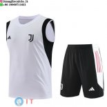 Senza Maniche Set Completo Maglia Juventus 2023/2024 Bianco Nero