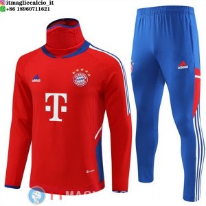 Felpa Da Allenamento Set Completo Bayern Monaco 23-24 Rosso I Blu