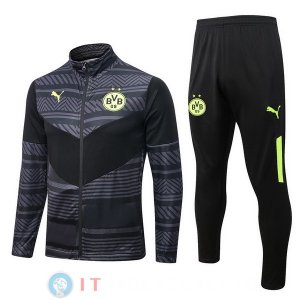 Giacca Set Completo Borussia Dortmund 22-23 Nero Giallo Grigio