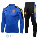 Giacca Set Completo Manchester United 21-22 Blu Nero Giallo