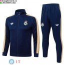 Giacca Full Zip e Pantaloni Allenamento Real Madrid 26-27 Blu Navy Giallo
