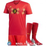 Maglia Belgio Prima Mondiali 2018（Pantaloni+Calzettoni）