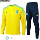Felpa Da Allenamento Set Completo Brasile 2024 Giallo Blu Verde