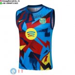 Senza Maniche Maglia Barcellona 2025/2026 Blu Rosso Giallo Senza Maniche Maglia Barcellona 2025/2026 Blu Rosso Giallo