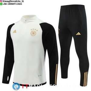 Felpa Da Allenamento Set Completo Bambino Germania 2022 Bianco I Giallo Nero