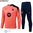 Tuta da Allenamento Bambino Barcellona Mezza Cerniera 25-26 Arancione Blu Navy