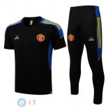 Formazione Set Completo Maglia Manchester United 2022/2023 Nero Blu Giallo