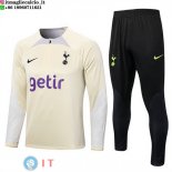 Felpa Da Allenamento Set Completo Tottenham Hotspur 22-23 Bianco I Giallo Nero