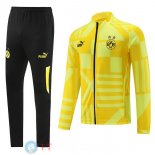 Giacca Set Completo Lunga Zip Borussia Dortmund 22-23 Giallo II Nero