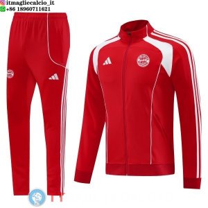 Giacca Set Completo Lunga Zip Bayern Monaco 25-26 Rosso I Bianco
