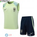 Senza Maniche Set Completo Maglia Brasile 2023 Verde Blu Navy