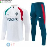 Tuta da Allenamento Portogallo Mezza Cerniera 2026 Bianco Verde Rosso Tuta da Allenamento Portogallo Mezza Cerniera 2026 Bianco Verde Rosso