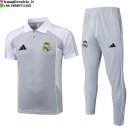 POLO Maglia Set Completo Real Madrid 2025/2026 Grigio Bianco