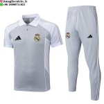 POLO Maglia Set Completo Real Madrid 2025/2026 Grigio Bianco