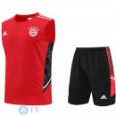 Senza Maniche Set Completo Maglia Bayern Monaco 2022/2023 Rosso Nero Bianco