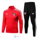 Giacca Set Completo Lunga Zip Sao Paulo 2022/2023 Rosso I Nero