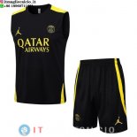 Senza Maniche Set Completo Maglia Paris Saint Germain 2023/2024 Nero Giallo