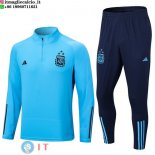 Felpa Da Allenamento Bambino Set Completo Argentina 2023 Blu